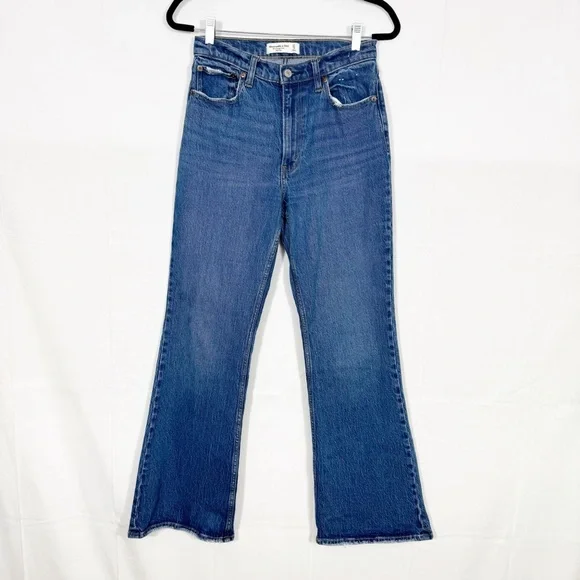 Abercrombie & Fitch The Vintage Flare High Rise Medium Dark Wash - Picture 2 of 13